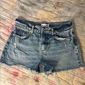 LOFT Blue Jean Shorts Distressed Cut-Off Style